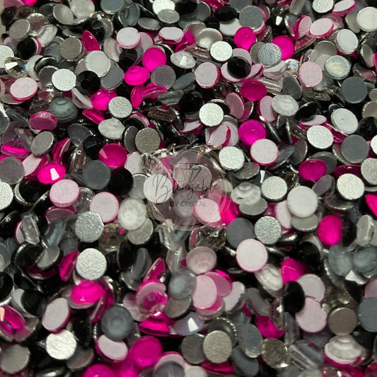 Gothic Pink Pen Mix - ss12 Glass Flatback Rhinestones