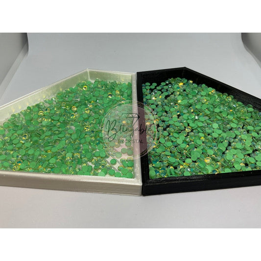 Emerald Opal Luminous - Glass Flatback Rhinestones