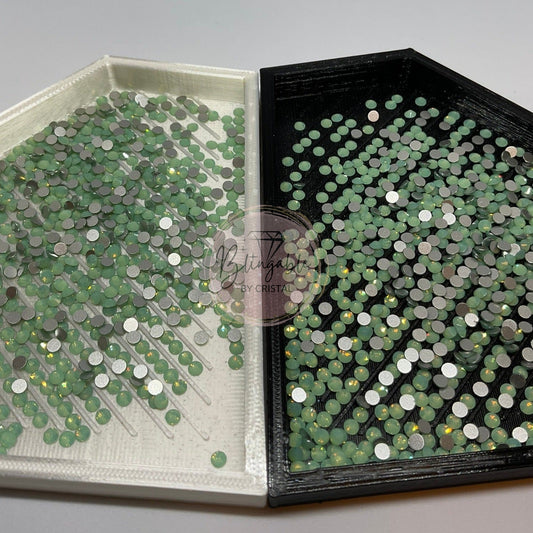 Green Opal - Glass Flatback Rhinestones