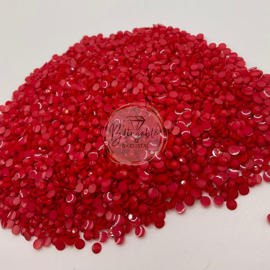 Red - Opaque Jelly Resin Rhinestones