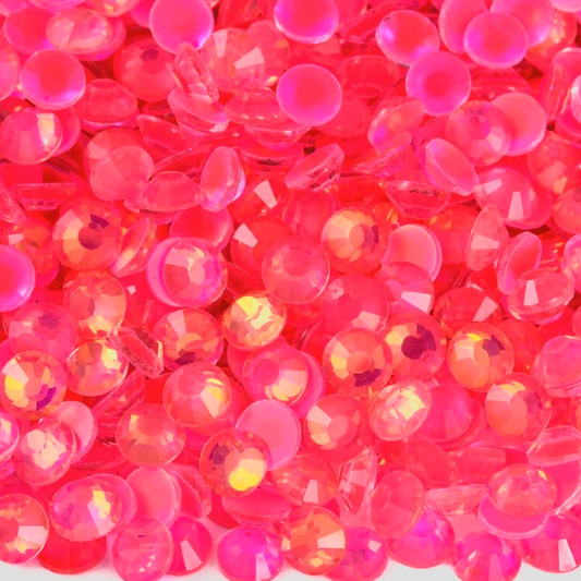 Rose Neon Opal - Glass Flatback Rhinestones
