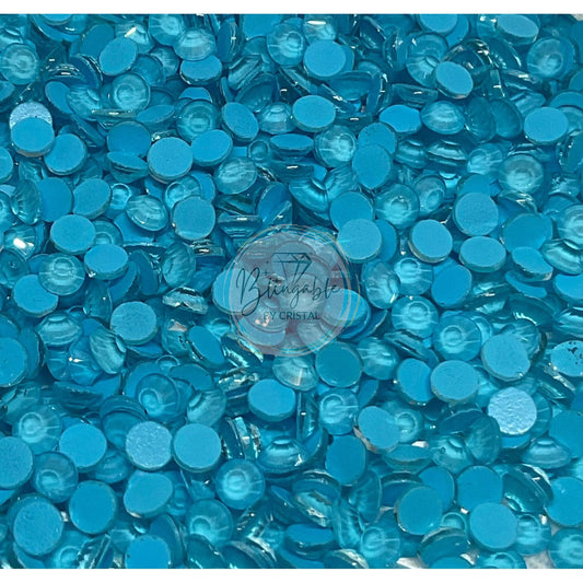 Frosted Aquamarine - Glass Flatback Rhinestones
