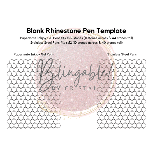 Blank Rhinestone Pen Template *Digital File*